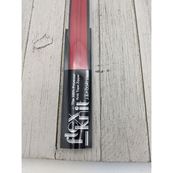 Vintage J&P Coats Flex Knit All Purpose Zipper 12" Red 128 - Picture 3 of 4